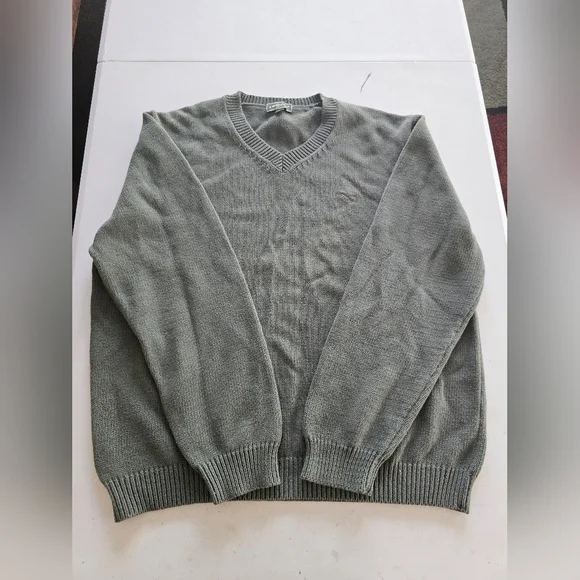 Eddie Bauer Sweater Men Sz L Green  Long Sleeve Crew Neck Knit Pullover - Picture 2 of 12